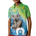 Vivid Minimal Koala NAIDOC 2024 Kid Polo Shirt Aboriginal Art Style