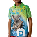 Vivid Minimal Koala NAIDOC 2024 Kid Polo Shirt Aboriginal Art Style