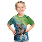 Vivid Minimal Koala NAIDOC 2024 Kid T Shirt Aboriginal Art Style