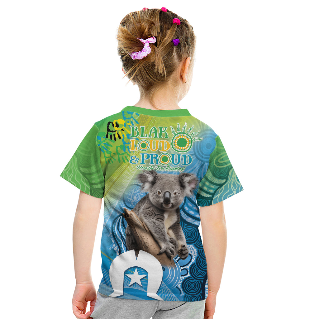 Vivid Minimal Koala NAIDOC 2024 Kid T Shirt Aboriginal Art Style