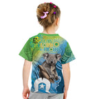 Vivid Minimal Koala NAIDOC 2024 Kid T Shirt Aboriginal Art Style