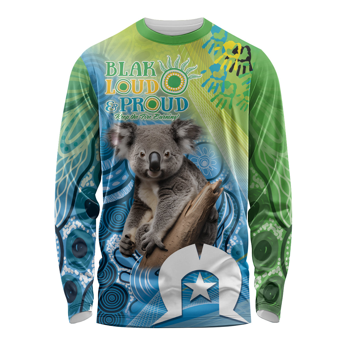 Vivid Minimal Koala NAIDOC 2024 Long Sleeve Shirt Aboriginal Art Style
