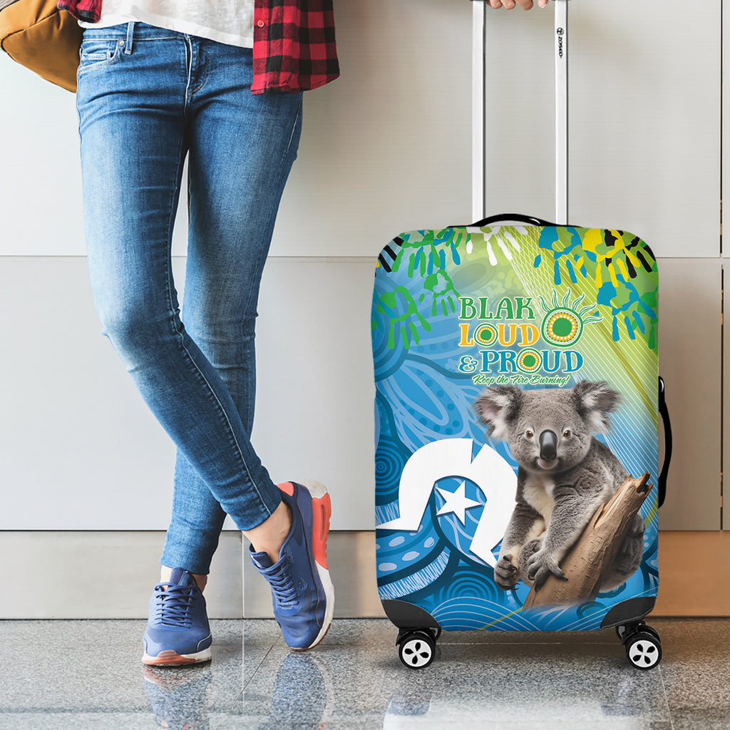 Vivid Minimal Koala NAIDOC 2024 Luggage Cover Aboriginal Art Style