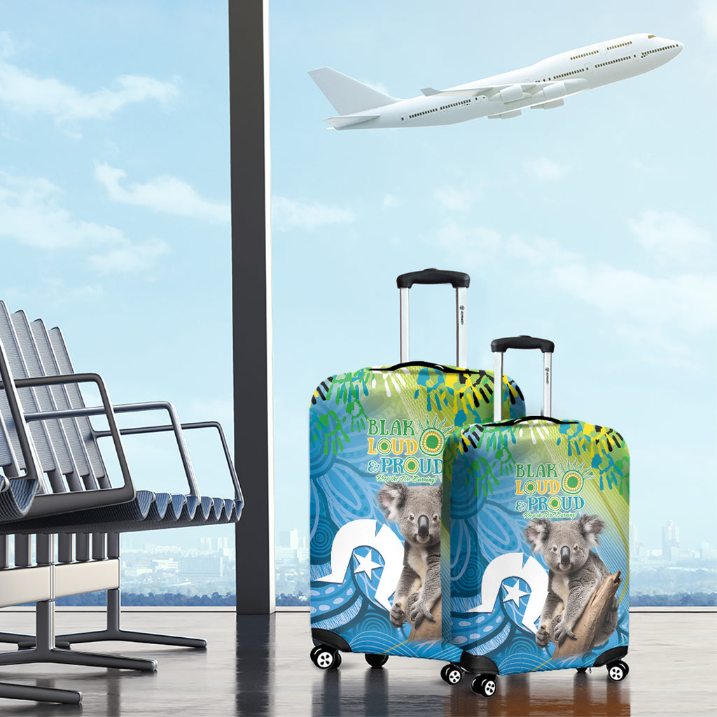 Vivid Minimal Koala NAIDOC 2024 Luggage Cover Aboriginal Art Style
