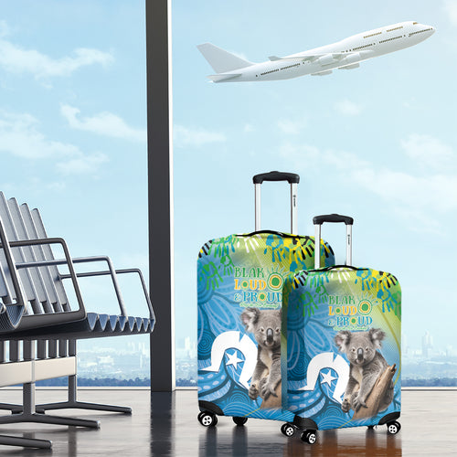 Vivid Minimal Koala NAIDOC 2024 Luggage Cover Aboriginal Art Style