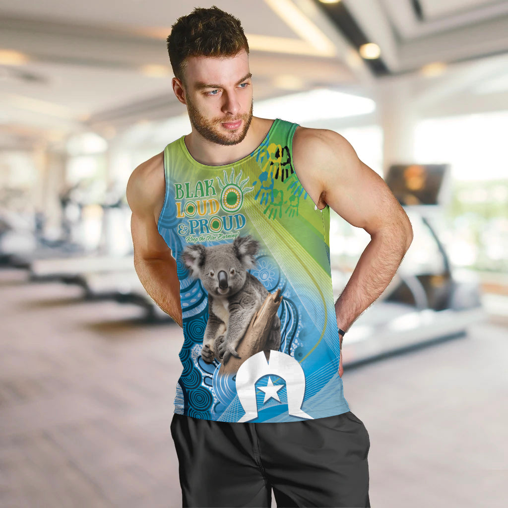 Vivid Minimal Koala NAIDOC 2024 Men Tank Top Aboriginal Art Style