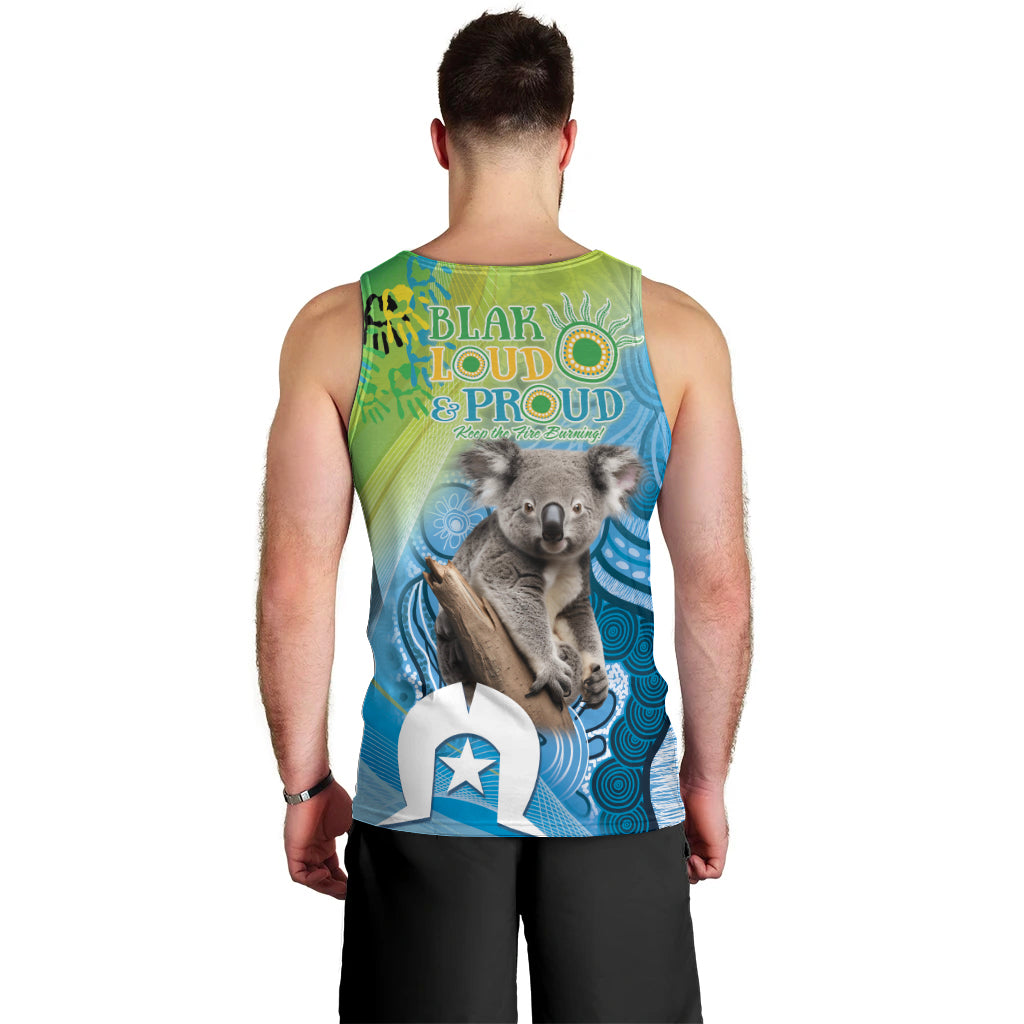 Vivid Minimal Koala NAIDOC 2024 Men Tank Top Aboriginal Art Style