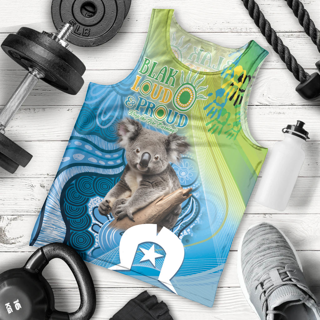 Vivid Minimal Koala NAIDOC 2024 Men Tank Top Aboriginal Art Style