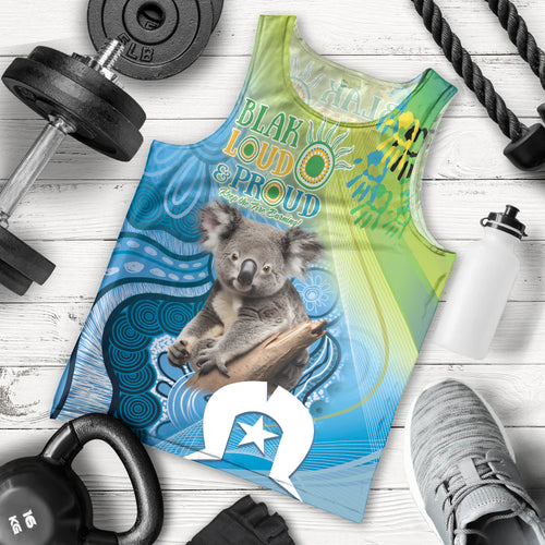 Vivid Minimal Koala NAIDOC 2024 Men Tank Top Aboriginal Art Style