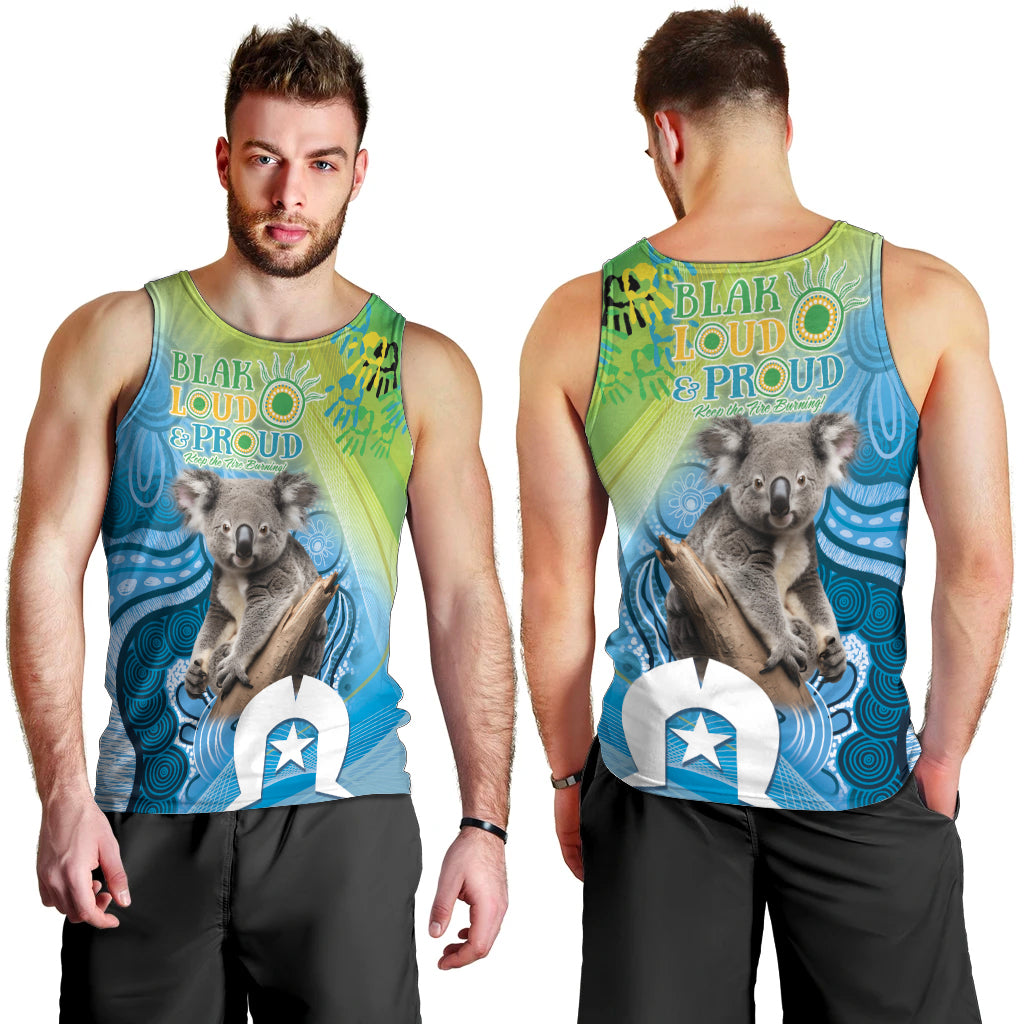 Vivid Minimal Koala NAIDOC 2024 Men Tank Top Aboriginal Art Style