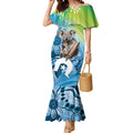 Vivid Minimal Koala NAIDOC 2024 Mermaid Dress Aboriginal Art Style