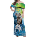 Vivid Minimal Koala NAIDOC 2024 Off Shoulder Maxi Dress Aboriginal Art Style