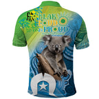 Vivid Minimal Koala NAIDOC 2024 Polo Shirt Aboriginal Art Style