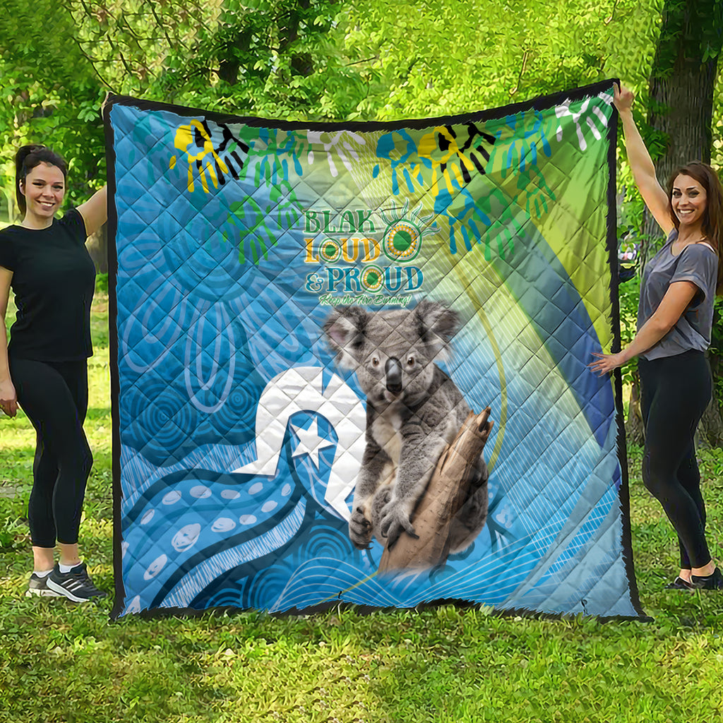 Vivid Minimal Koala NAIDOC 2024 Quilt Aboriginal Art Style