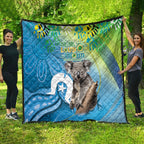 Vivid Minimal Koala NAIDOC 2024 Quilt Aboriginal Art Style