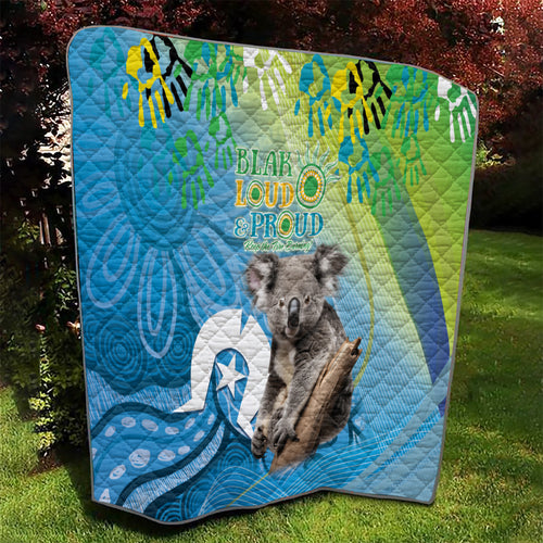 Vivid Minimal Koala NAIDOC 2024 Quilt Aboriginal Art Style