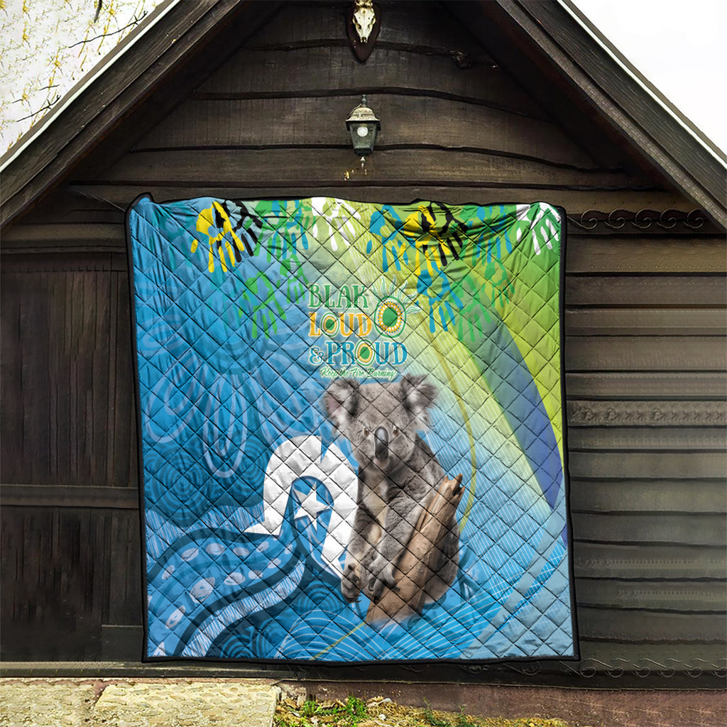 Vivid Minimal Koala NAIDOC 2024 Quilt Aboriginal Art Style