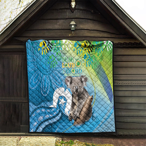 Vivid Minimal Koala NAIDOC 2024 Quilt Aboriginal Art Style