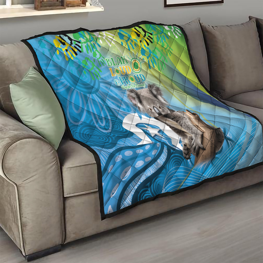 Vivid Minimal Koala NAIDOC 2024 Quilt Aboriginal Art Style
