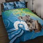 Vivid Minimal Koala NAIDOC 2024 Quilt Bed Set Aboriginal Art Style
