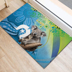 Vivid Minimal Koala NAIDOC 2024 Rubber Doormat Aboriginal Art Style