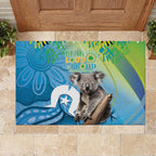 Vivid Minimal Koala NAIDOC 2024 Rubber Doormat Aboriginal Art Style