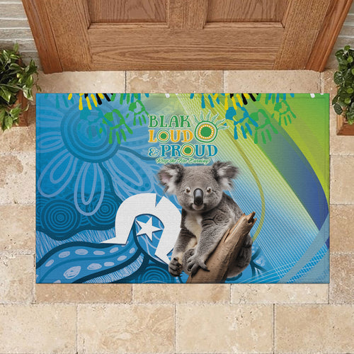Vivid Minimal Koala NAIDOC 2024 Rubber Doormat Aboriginal Art Style