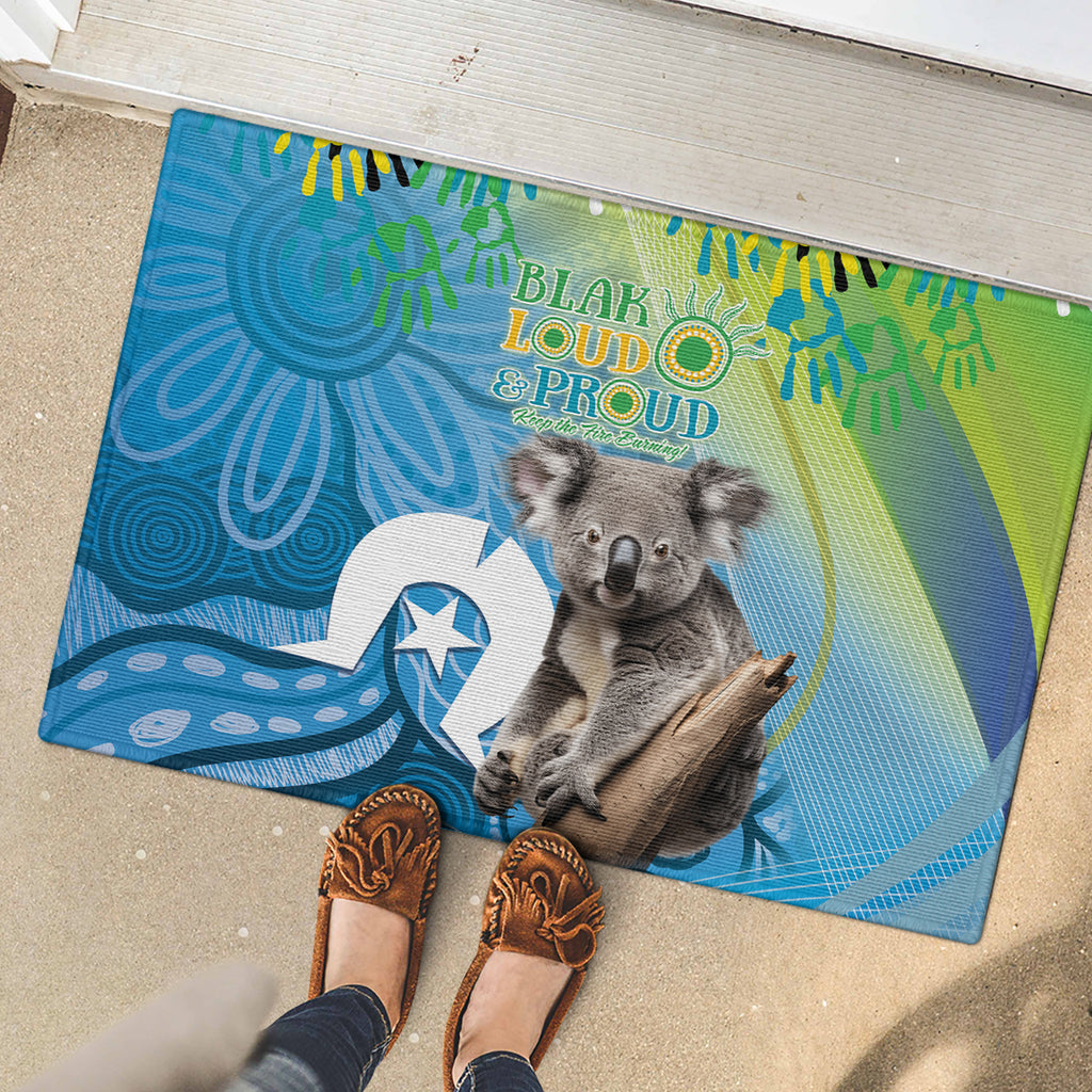 Vivid Minimal Koala NAIDOC 2024 Rubber Doormat Aboriginal Art Style