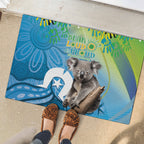 Vivid Minimal Koala NAIDOC 2024 Rubber Doormat Aboriginal Art Style