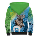 Vivid Minimal Koala NAIDOC 2024 Sherpa Hoodie Aboriginal Art Style