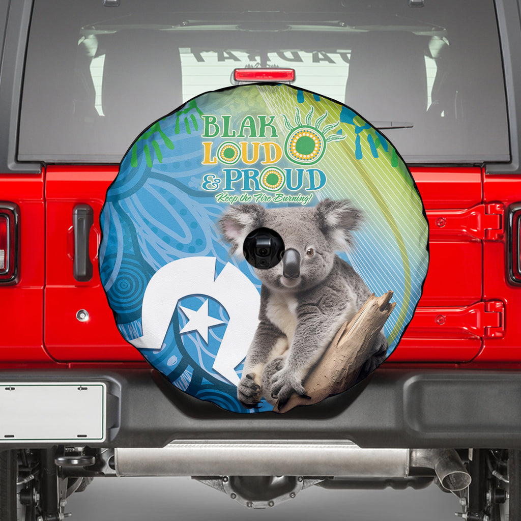 Vivid Minimal Koala NAIDOC 2024 Spare Tire Cover Aboriginal Art Style