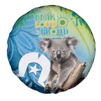 Vivid Minimal Koala NAIDOC 2024 Spare Tire Cover Aboriginal Art Style