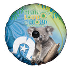 Vivid Minimal Koala NAIDOC 2024 Spare Tire Cover Aboriginal Art Style