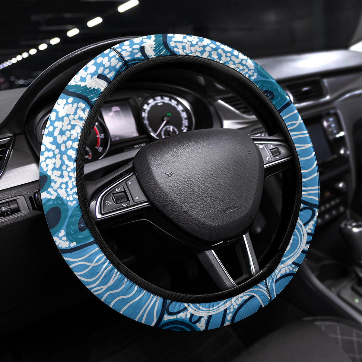 Vivid Minimal Koala NAIDOC 2024 Steering Wheel Cover Aboriginal Art Style