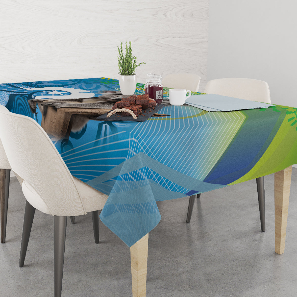Vivid Minimal Koala NAIDOC 2024 Tablecloth Aboriginal Art Style