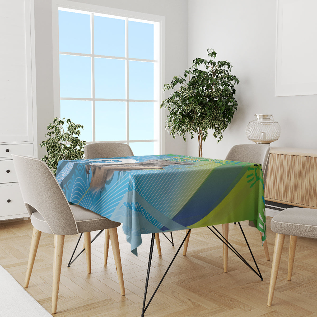Vivid Minimal Koala NAIDOC 2024 Tablecloth Aboriginal Art Style
