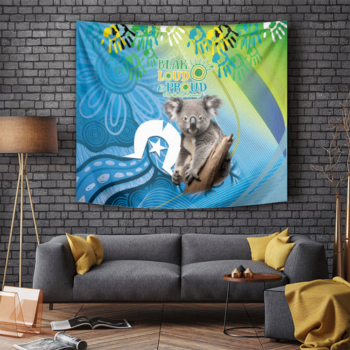 Vivid Minimal Koala NAIDOC 2024 Tapestry Aboriginal Art Style