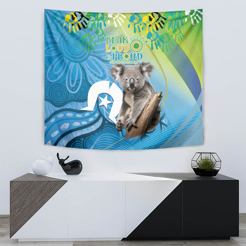Vivid Minimal Koala NAIDOC 2024 Tapestry Aboriginal Art Style