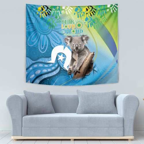 Vivid Minimal Koala NAIDOC 2024 Tapestry Aboriginal Art Style