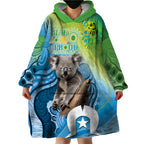 Vivid Minimal Koala NAIDOC 2024 Wearable Blanket Hoodie Aboriginal Art Style