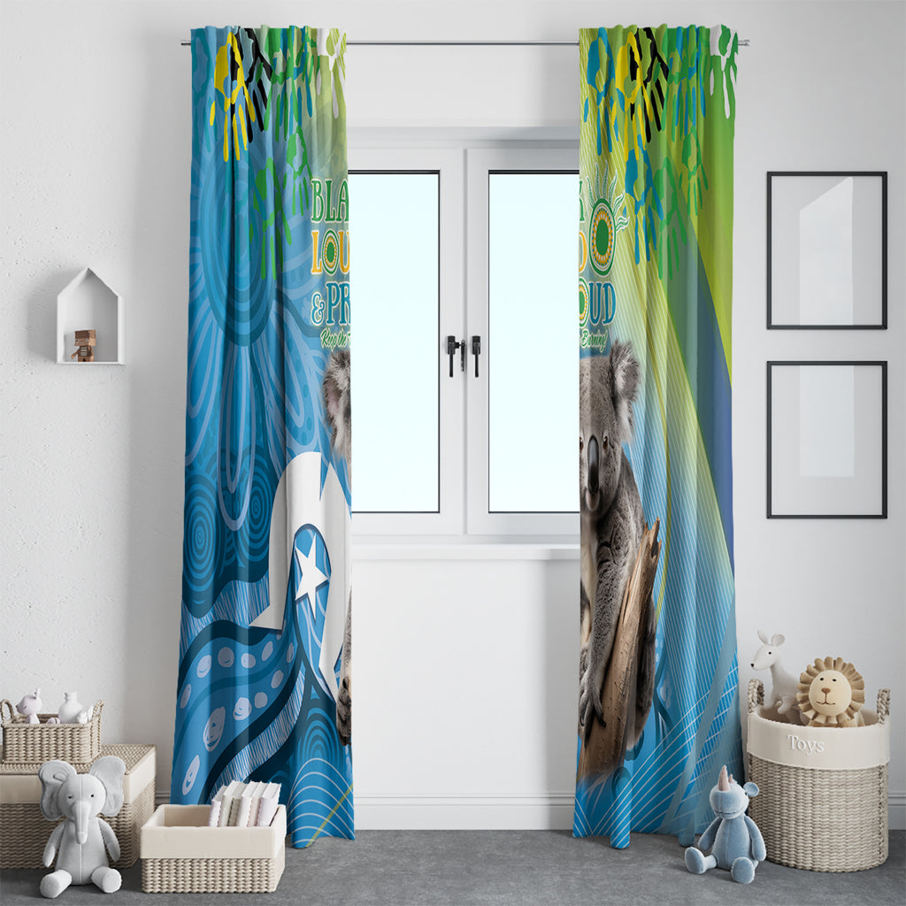 Vivid Minimal Koala NAIDOC 2024 Window Curtain Aboriginal Art Style