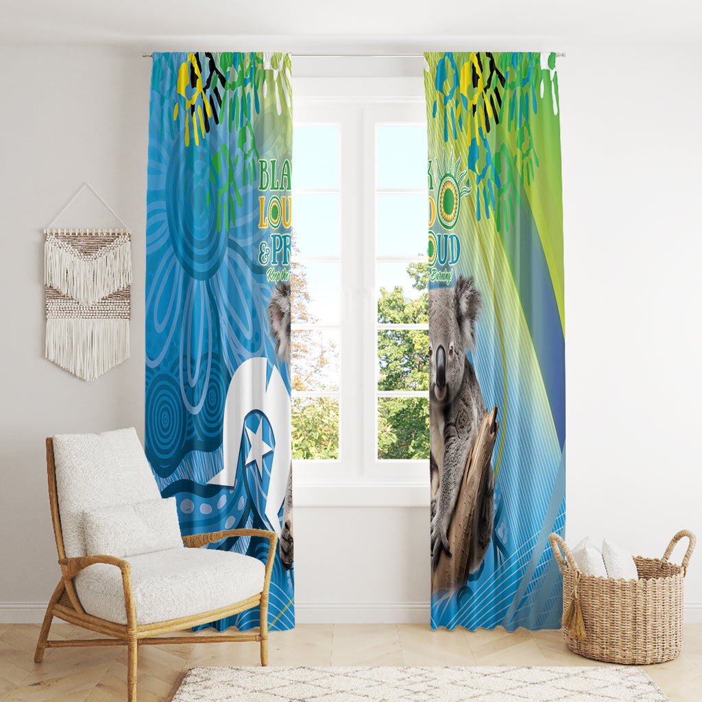 Vivid Minimal Koala NAIDOC 2024 Window Curtain Aboriginal Art Style