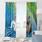 Vivid Minimal Koala NAIDOC 2024 Window Curtain Aboriginal Art Style