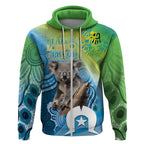 Vivid Minimal Koala NAIDOC 2024 Zip Hoodie Aboriginal Art Style