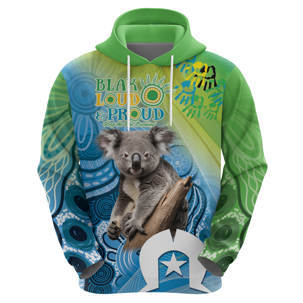 Vivid Minimal Koala NAIDOC 2024 Zip Hoodie Aboriginal Art Style