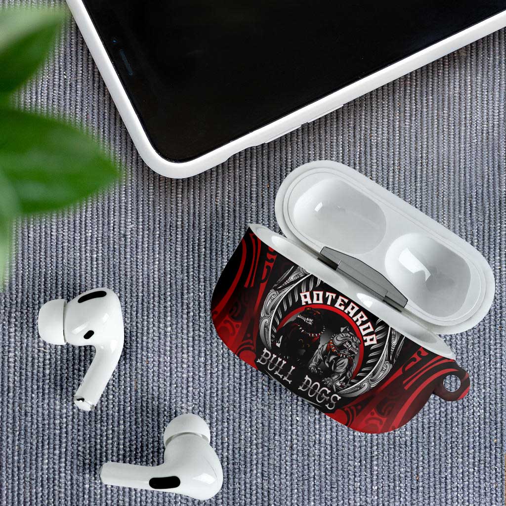 Aotearoa Bulldog Personalised AirPods Case Maori Kowhaiwhai Motif - Aussie Hoodie