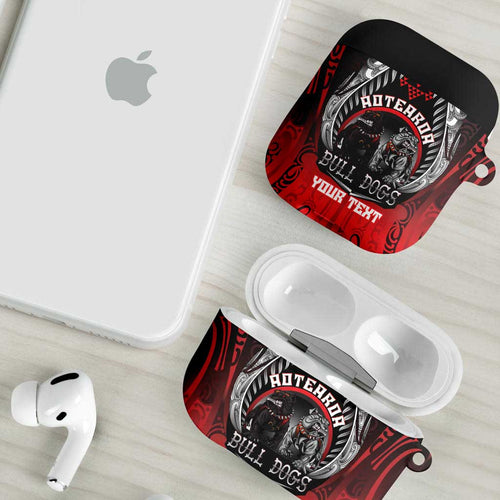 Aotearoa Bulldog Personalised AirPods Case Maori Kowhaiwhai Motif - Aussie Hoodie