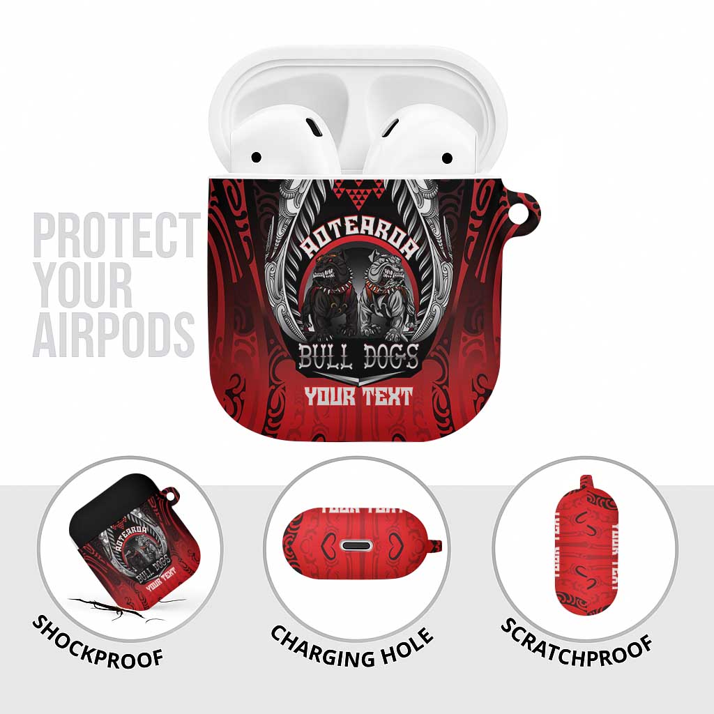 Aotearoa Bulldog Personalised AirPods Case Maori Kowhaiwhai Motif - Aussie Hoodie