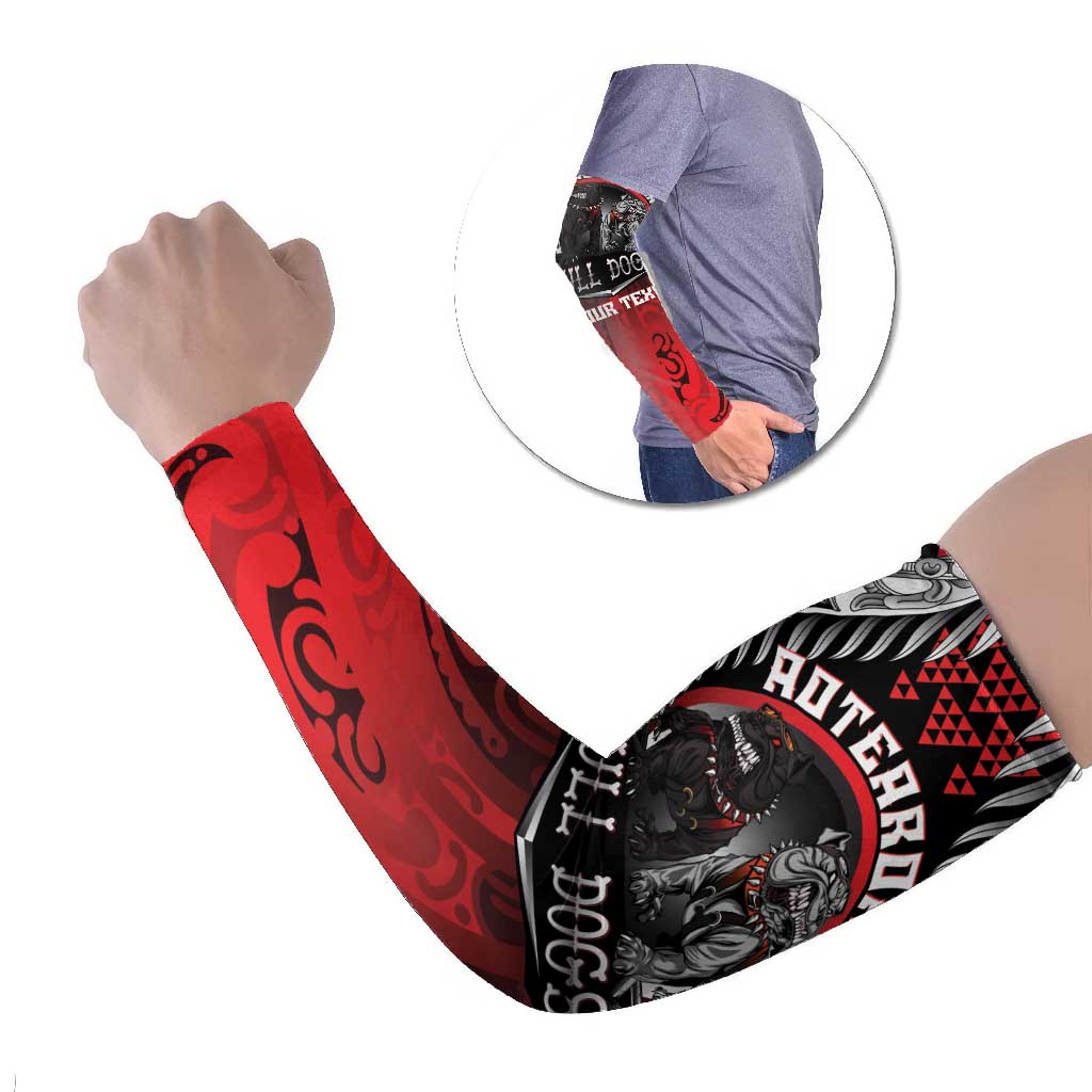 Aotearoa Bulldog Personalised Arm Sleeves Maori Kowhaiwhai Motif - Aussie Hoodie