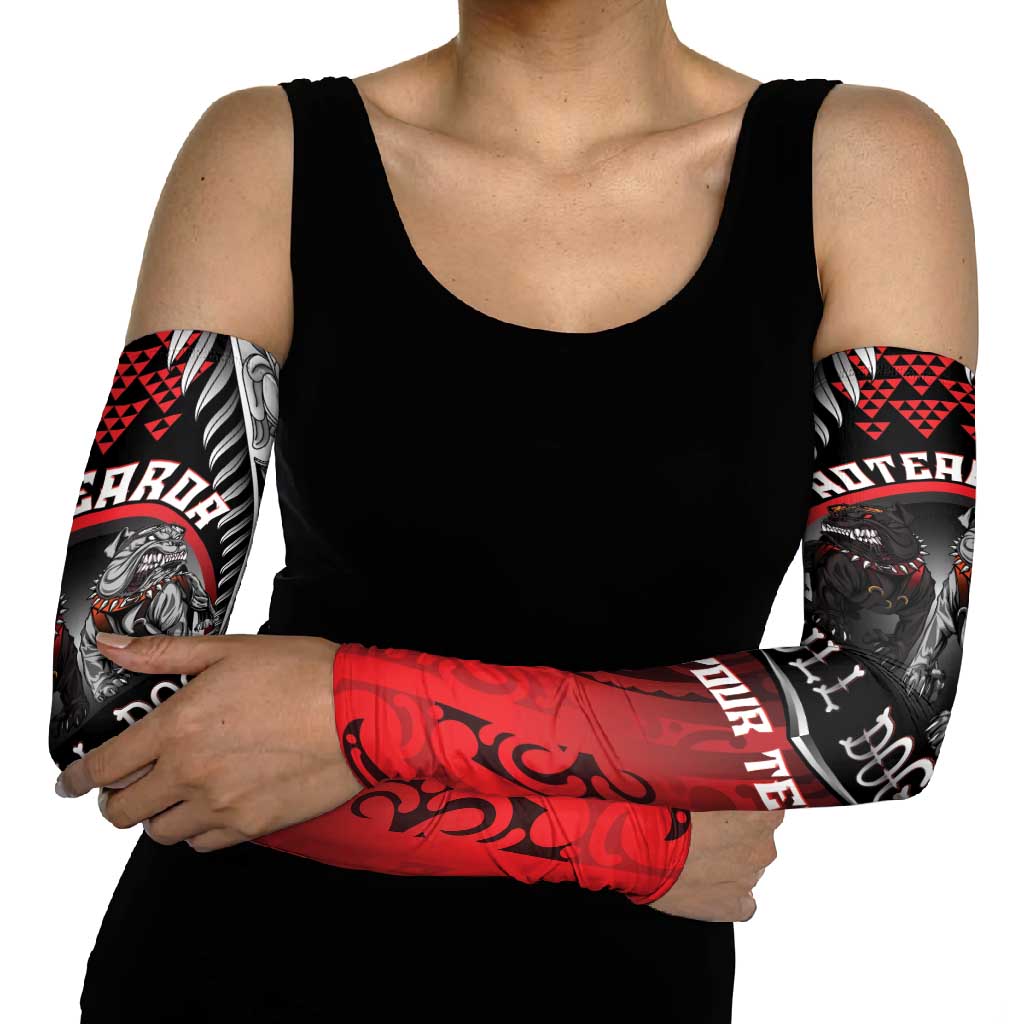 Aotearoa Bulldog Personalised Arm Sleeves Maori Kowhaiwhai Motif - Aussie Hoodie